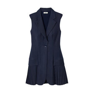 NEW, Sandro Mini Pleated Suit Dress in Navy Size 40 #MD1121